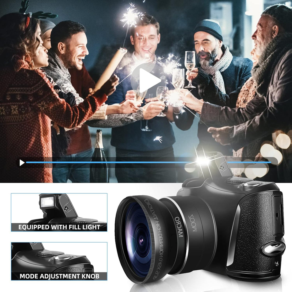 4K 48MP Compact Camera with 32G SD Card O125222