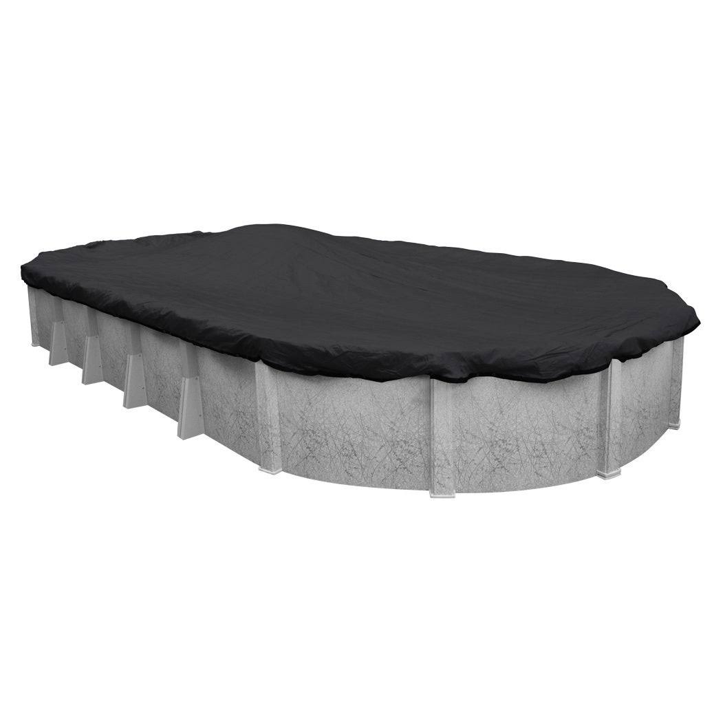 Black Mesh Heavy-Duty Winter Cover for Oval Above-Ground Swimming Pools I9786