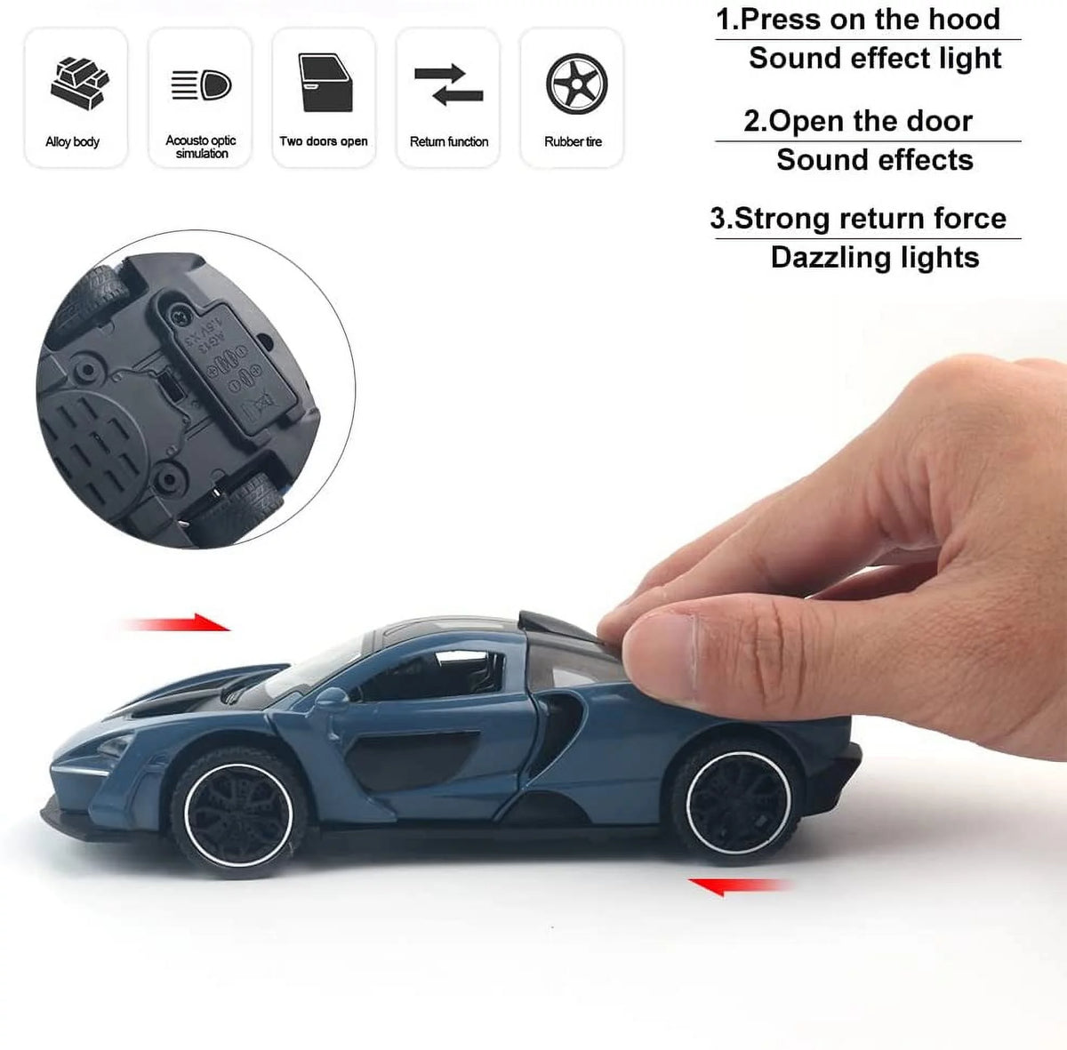 1:32 Scale Die-casting Toy Car with Light and Music Y73906