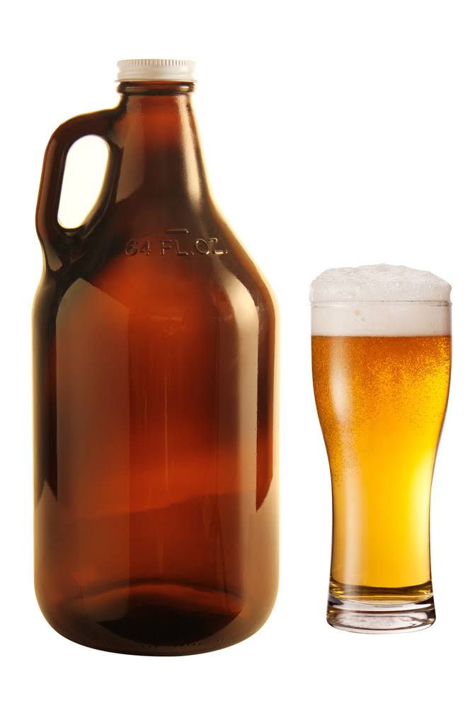 64 oz. Amber Glass Beer Growlers V42485