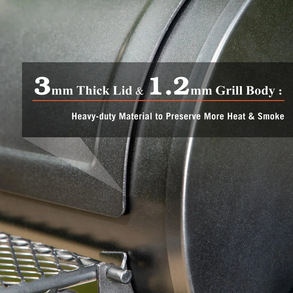 Charcoal Grill with Offset Smoker Black D5511