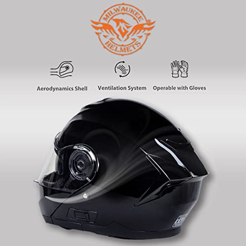 Gloss Black Modular Motorcycle Helmet with Drop Down Visor XX-Large K912605