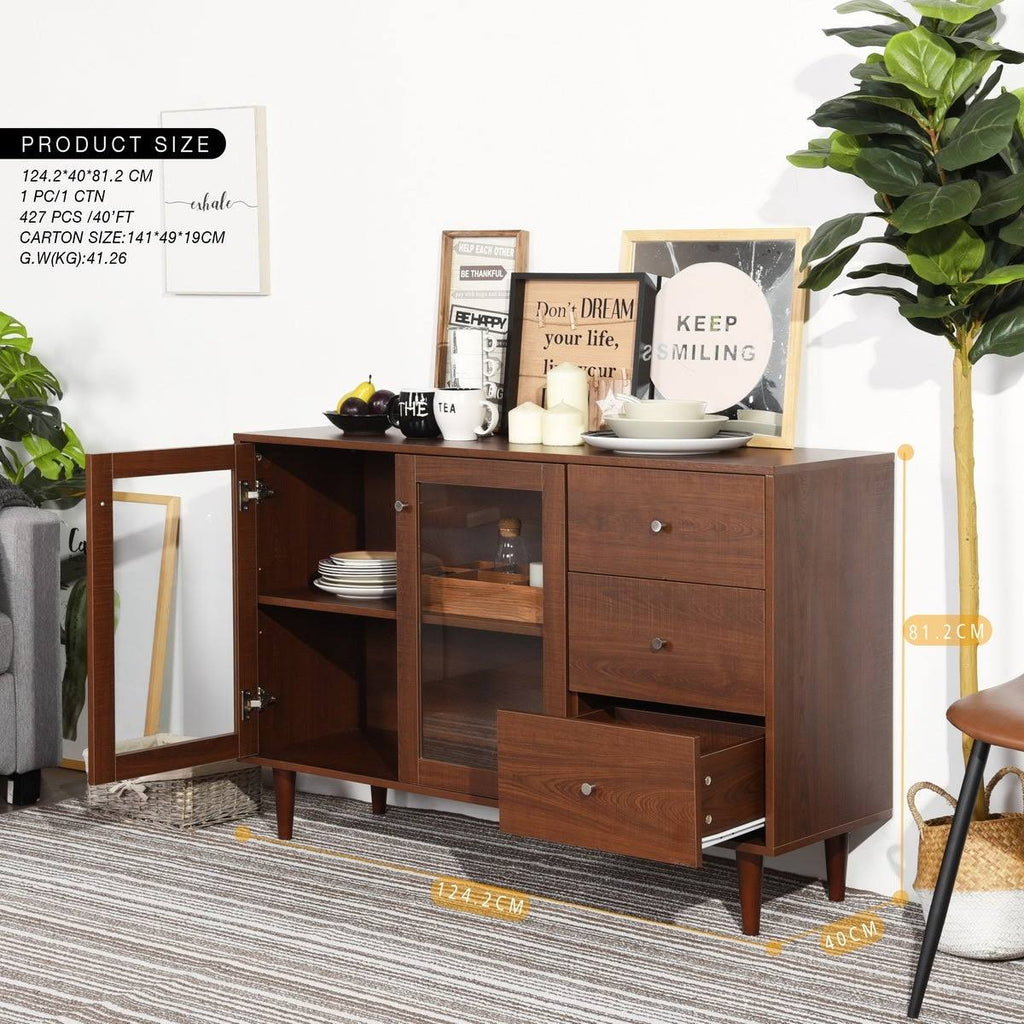 Brown Solid Accent Cabinet with Storage Q75172