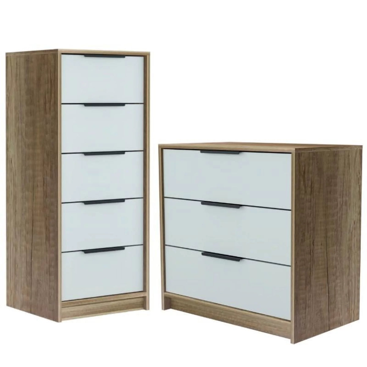3 Drawer and 5 Drawer Dresser Set Y31592
