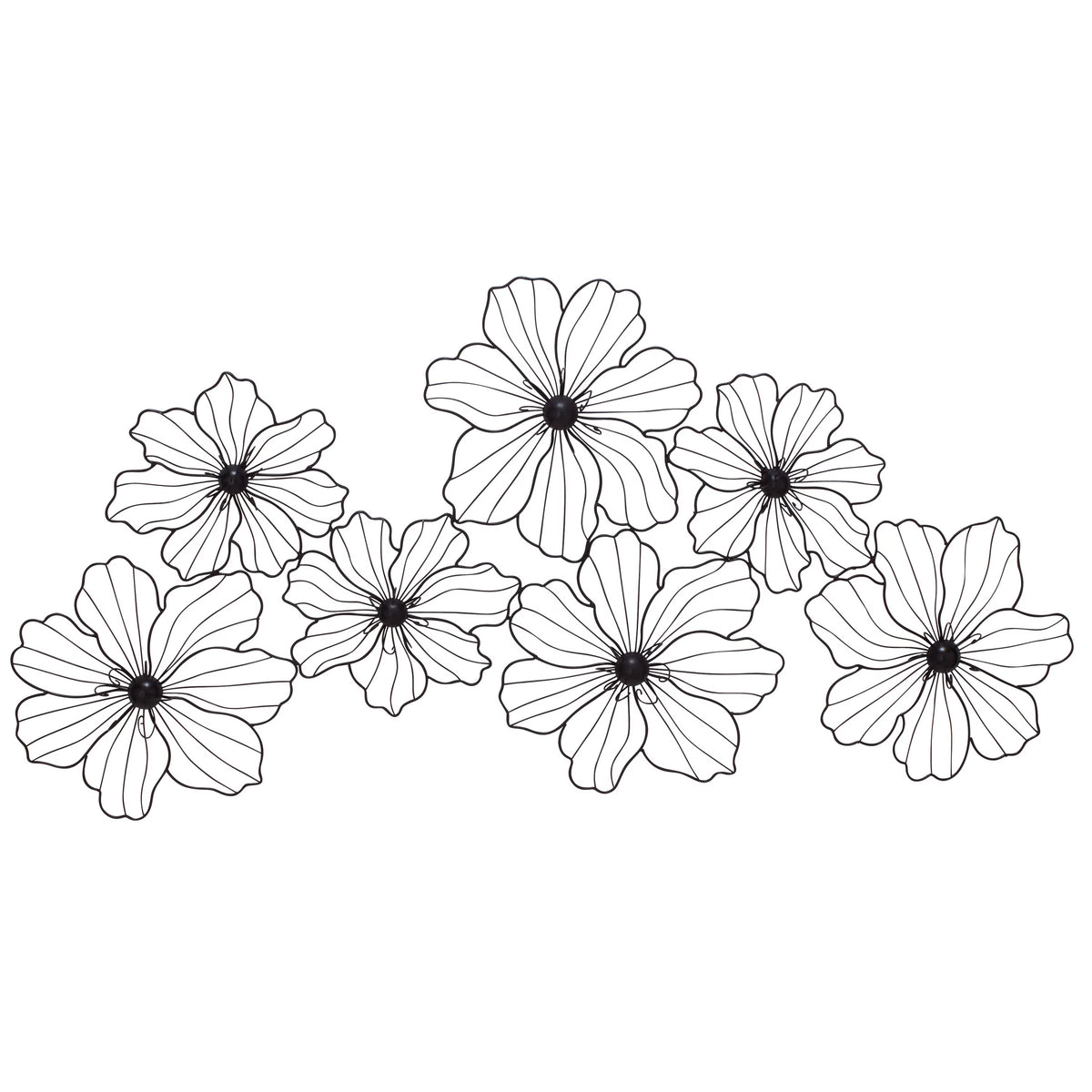 Black Metal Wire Floral Wall Decor Y46624
