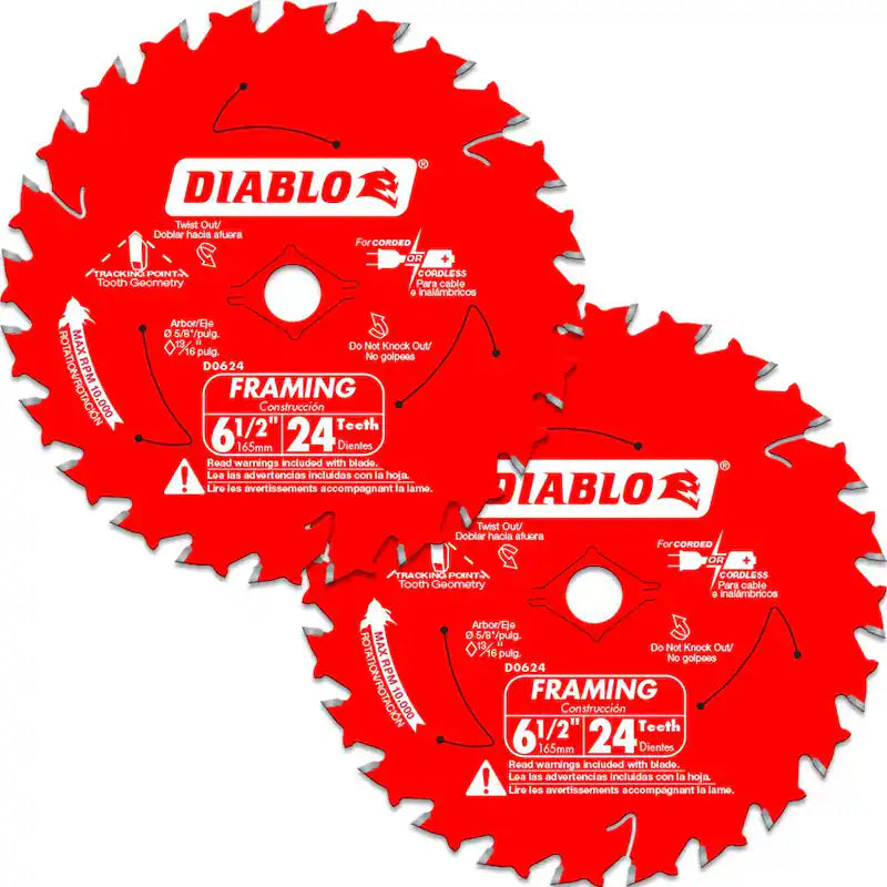 6-1/2in. 24-Teeth Framing Circular Saw Blade for Wood Q622