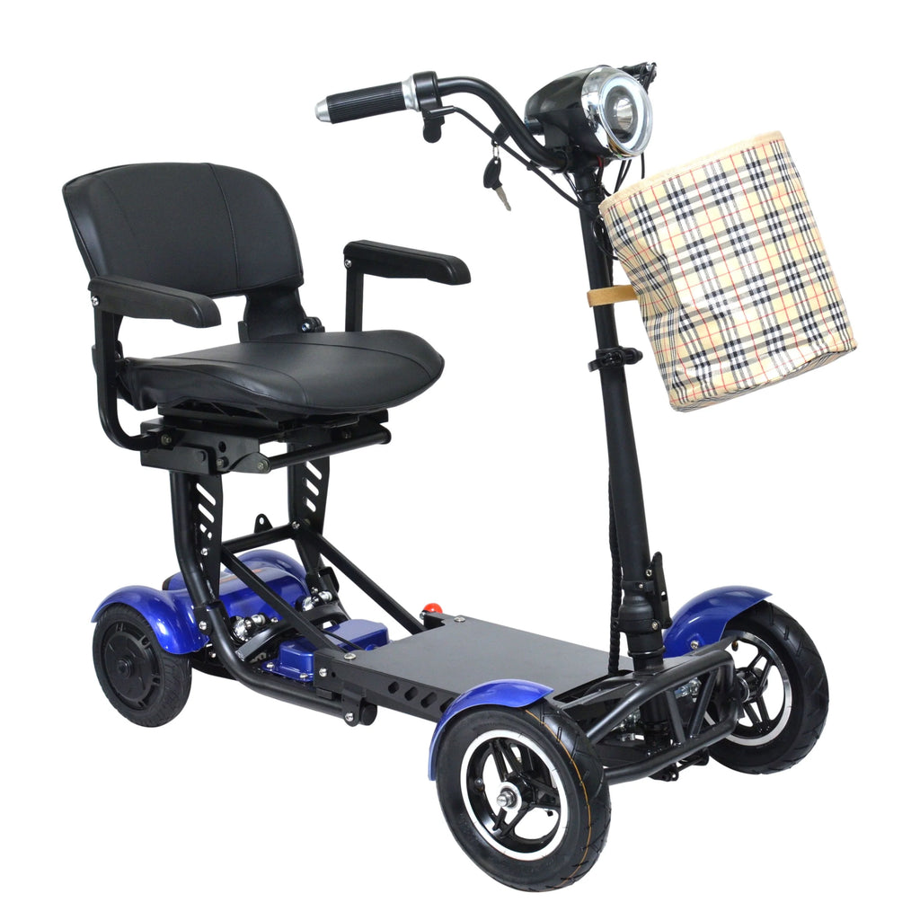 Blue 4 Wheel Foldable Electric Mobility Scooter Y849038