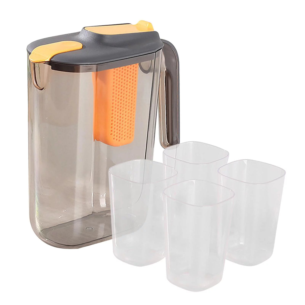 Black Ice Tea Maker Beverage Pitcher with 4 Cups L1401