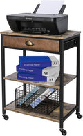 3 Tier Printer Stand with Storage Drawer and Wheel J2268