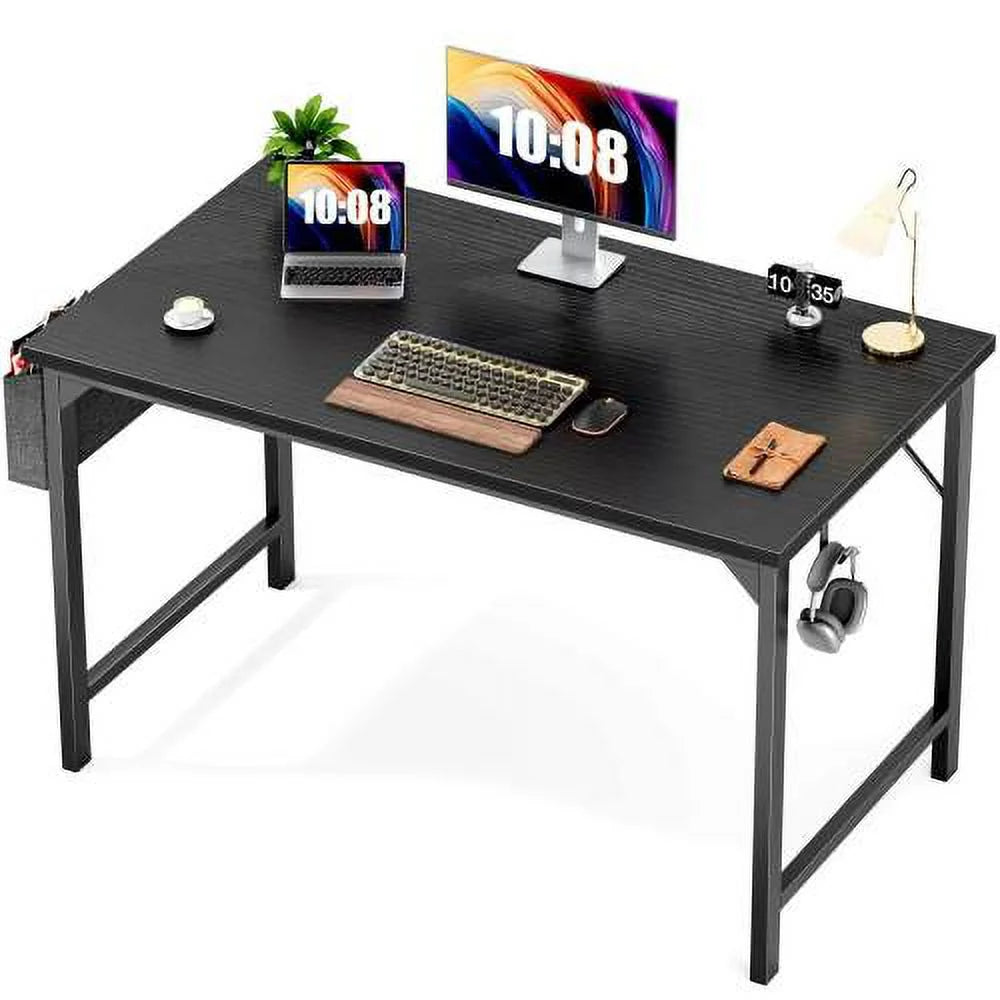Black 55 Inch Wooden Office Desk with Storage J5406