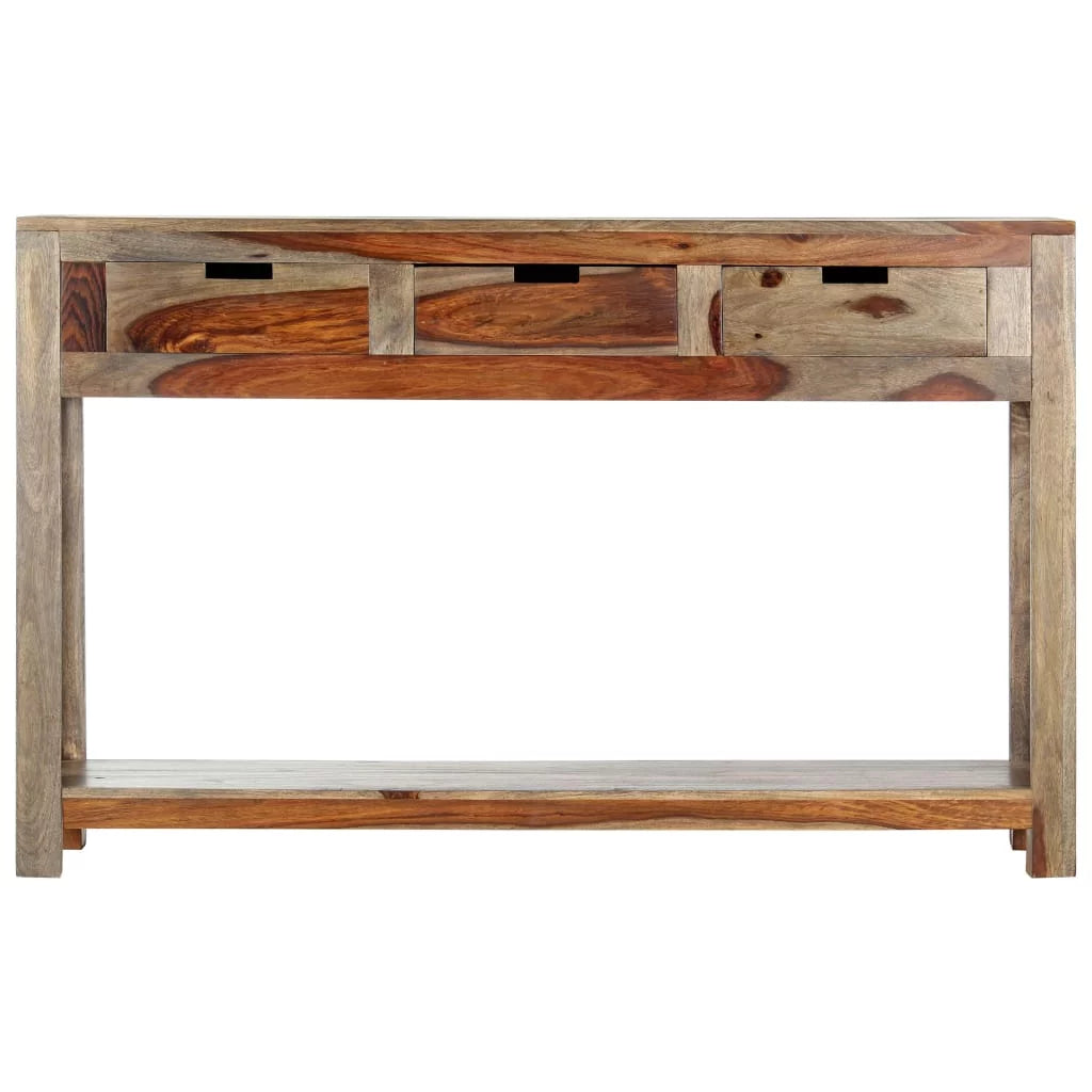 White 3 Drawer Sheesham Wood Console Table N6976