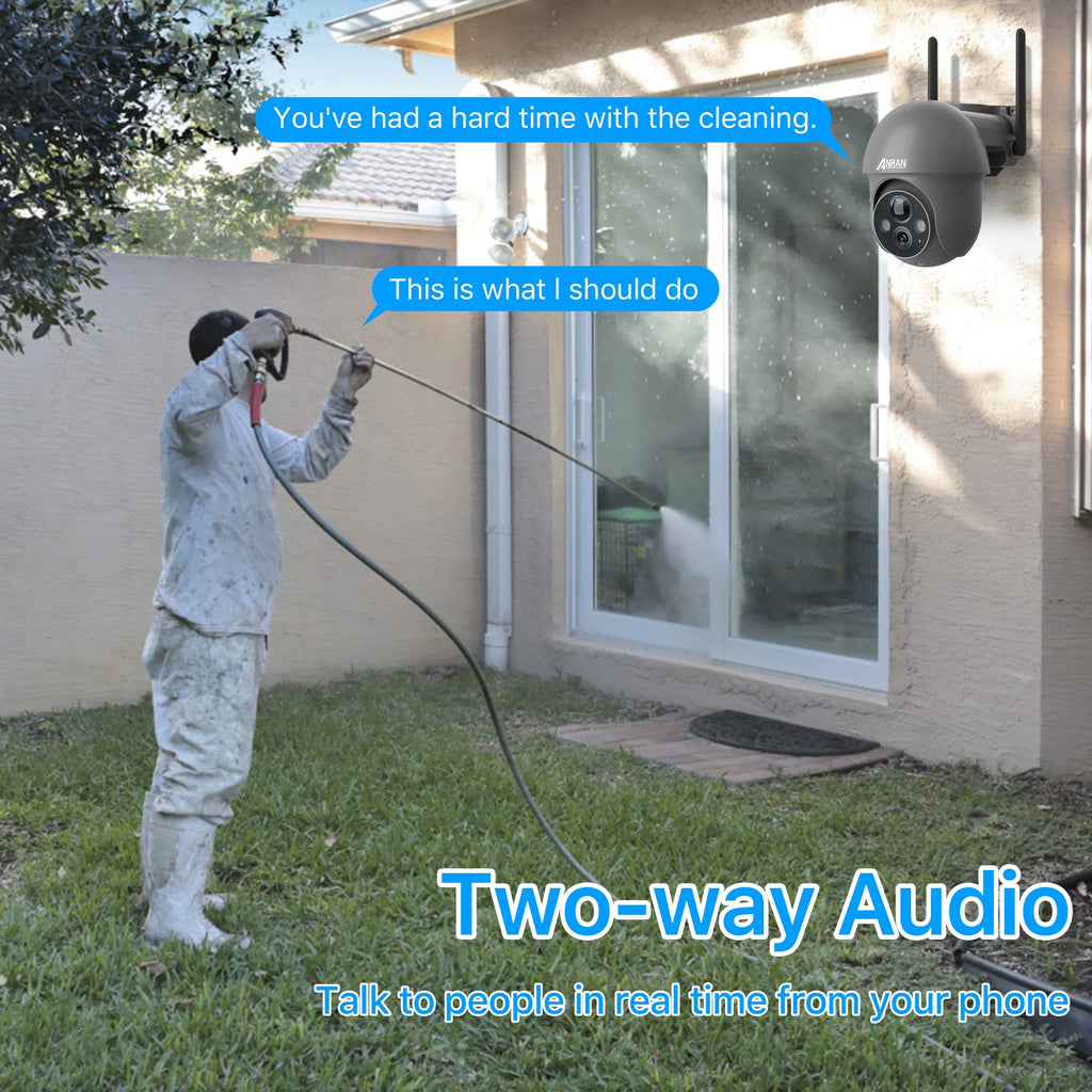 Wireless Solar Security Camera with 360° View, 2K, Color Night Vision P37455
