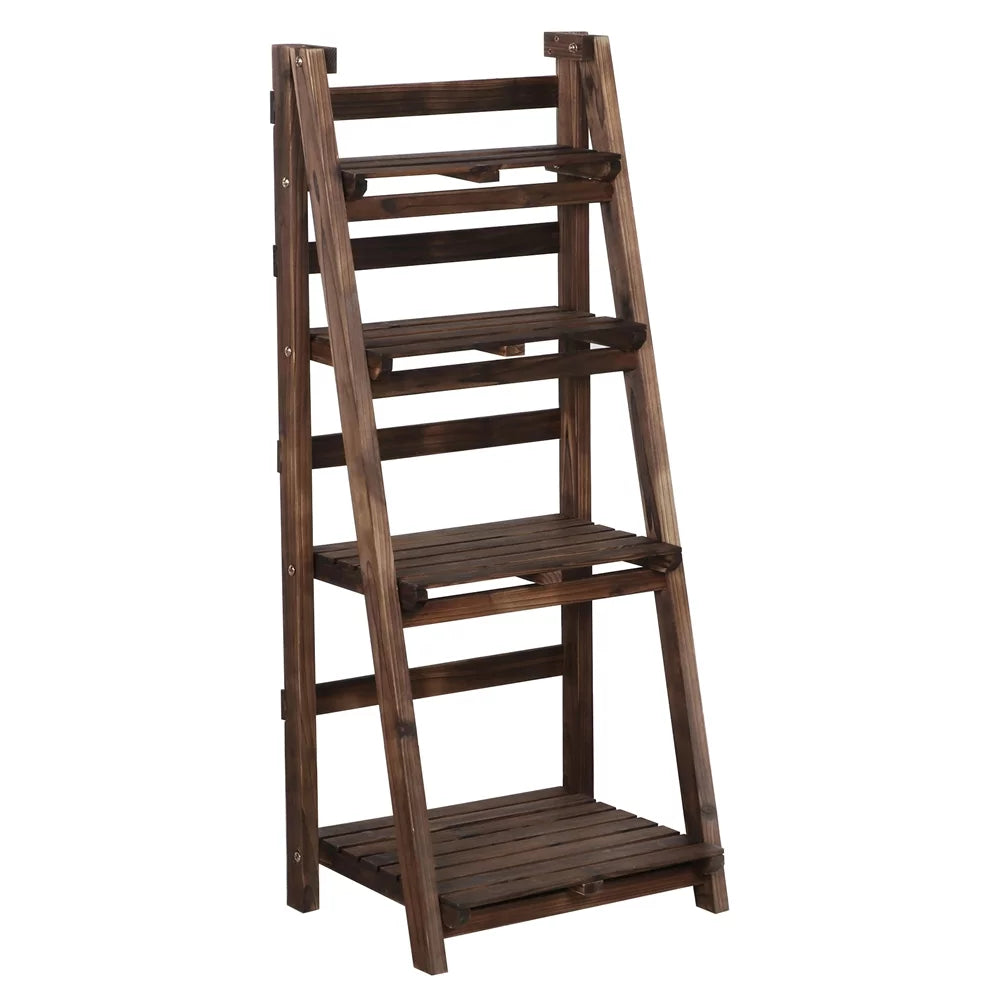 4 Tier Foldable Wooden Plant Stand Z49101