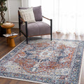 Blue Terra Cotta Cream Persian Area Rug X24492