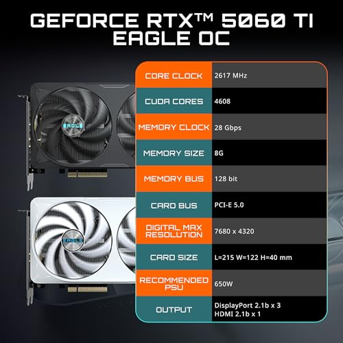 GeForce RTX 5060 Ti 8GB GDDR7 Graphics Card E541