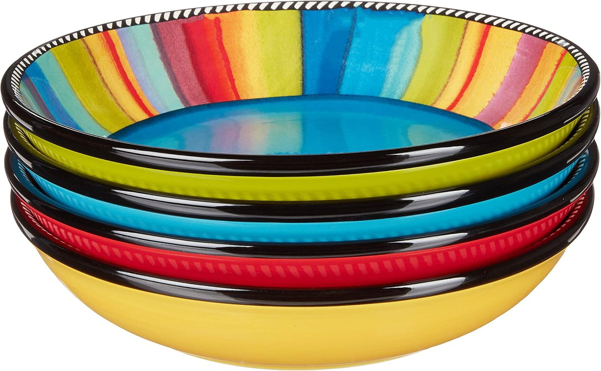 Set of 4 Multicolor Soup Pasta Bowls N90471
