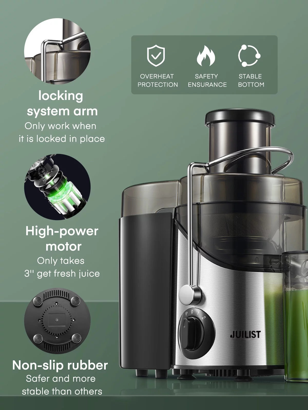 Black Juicer Machine with 3" Feed Chute P305