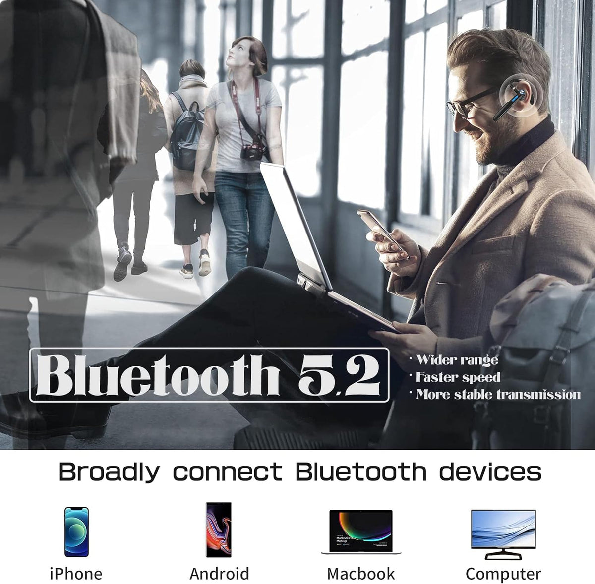 Bluetooth Wireless Headphones with Mic N556728