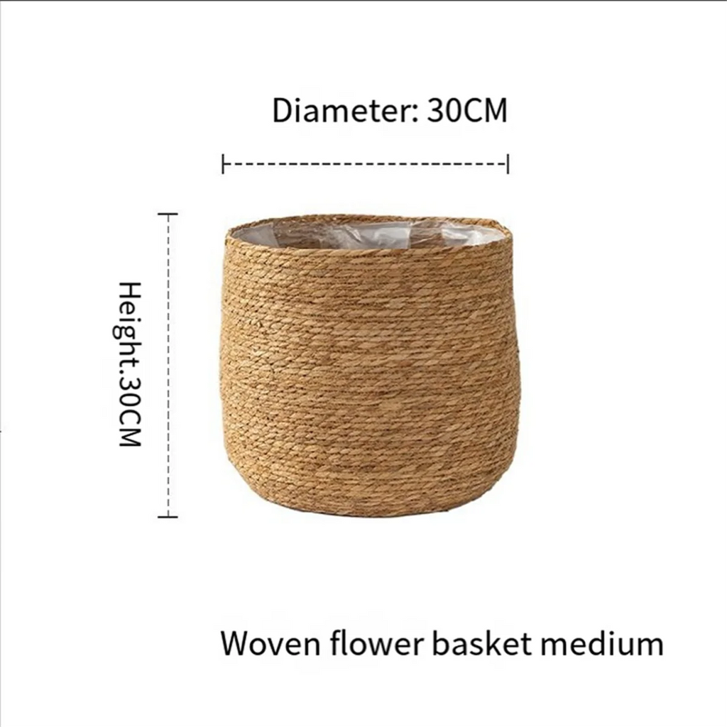 Seagrass Woven Plant Pot with Plastic Film Insert W175