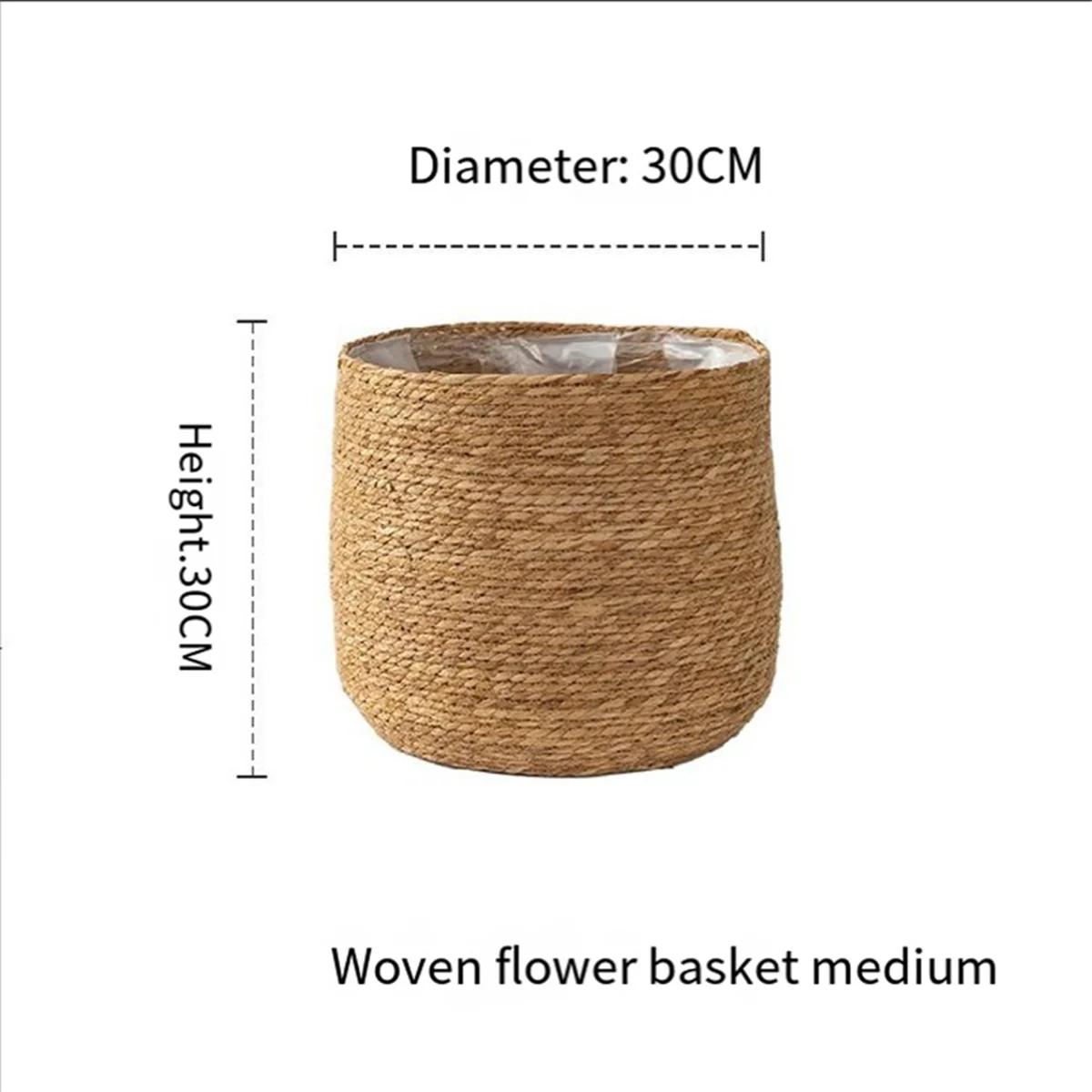 Seagrass Woven Plant Pot with Plastic Film Insert W175