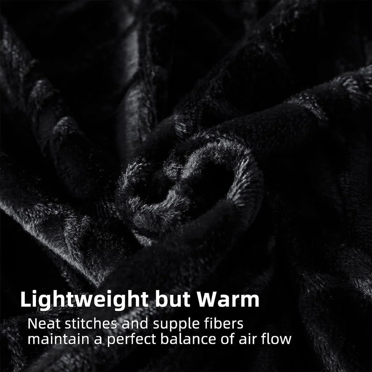 King Size Black Flannel Fleece Blanket G91505