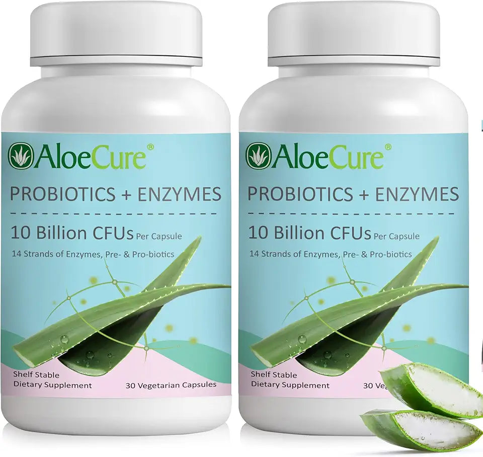 Probiotics with 10 Billion CFU, Prebiotics, Enzymes & Aloe Vera, 30ct x 2 btls J96865