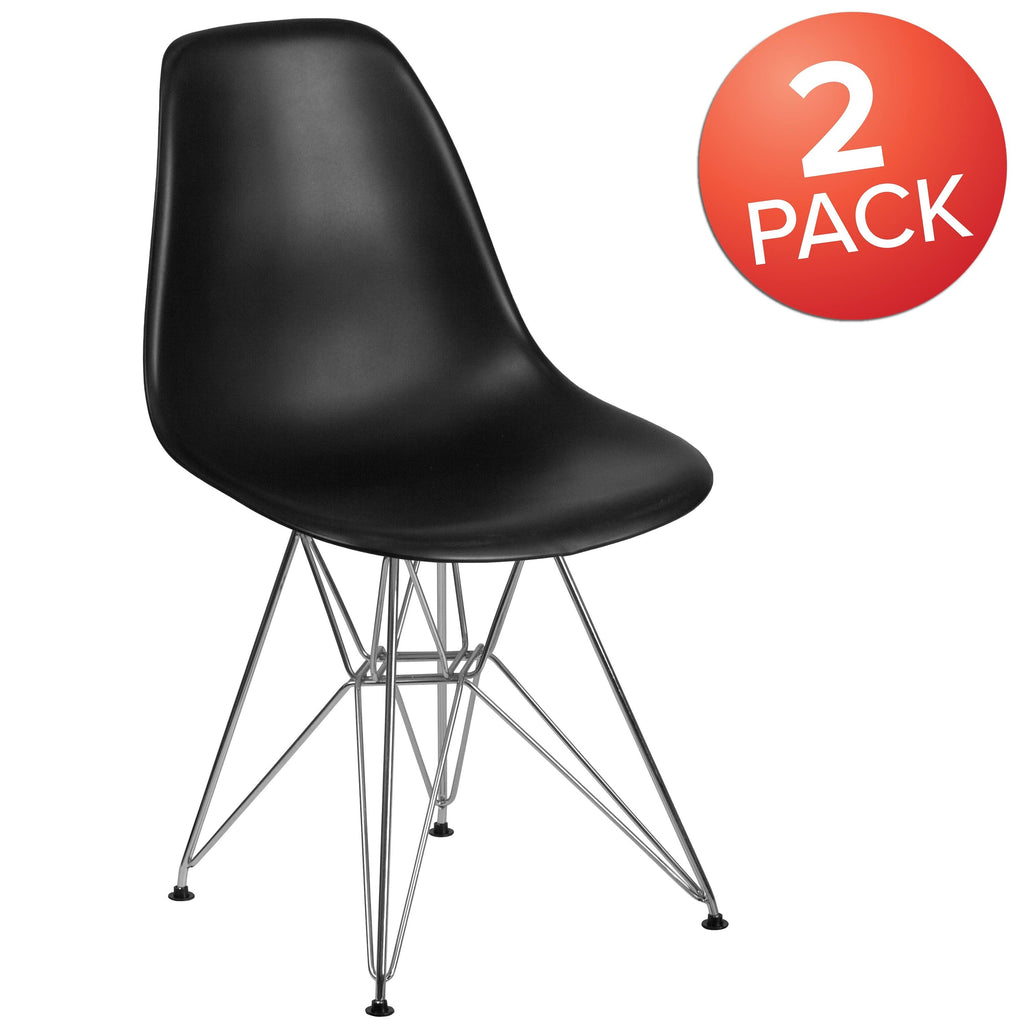 Green Plastic Chair with Chrome Base Q597