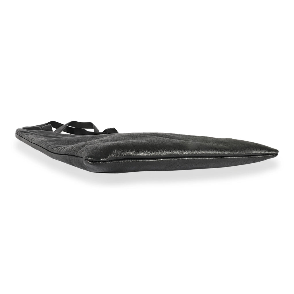 Black Calfskin Flat Shopping Tote G5830