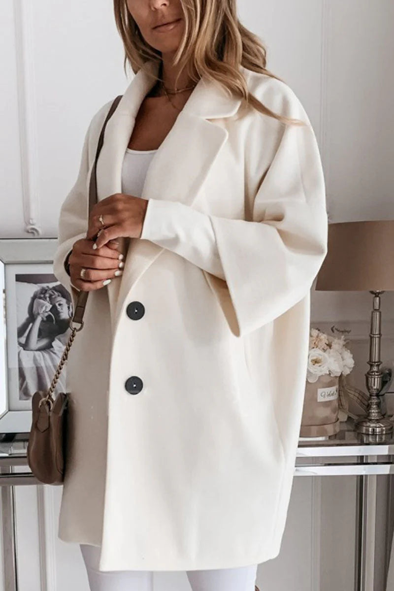 Solid Turn-back Collar Outerwear Z702