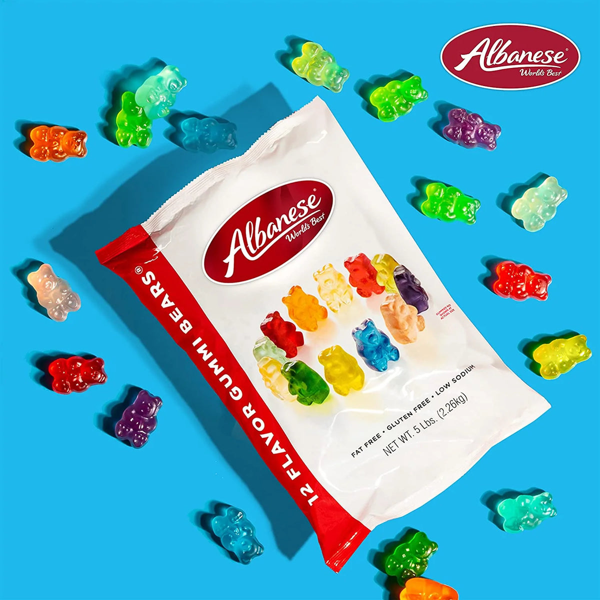 12 Flavor Gummi Bears, 5 Pound Bag I712