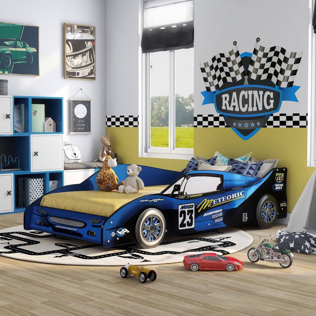Blue Race Car Youth Bed S551906