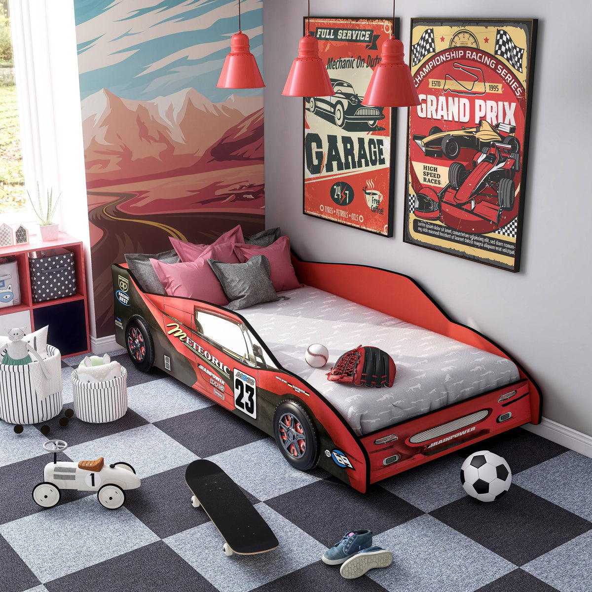 Blue Race Car Youth Bed S551906