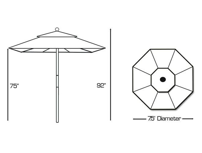 7.5 ft. Dark Wood Cafe - Beige Suncrylic Umbrella G14308
