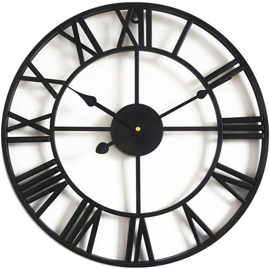 Black 16 in Roman Numerals Metal Skeleton Wall Clock W46308