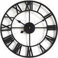 Black 16 in Roman Numerals Metal Skeleton Wall Clock W46308