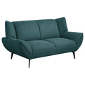 Teal Fabric Upholstered Wing Back Loveseat Z7846
