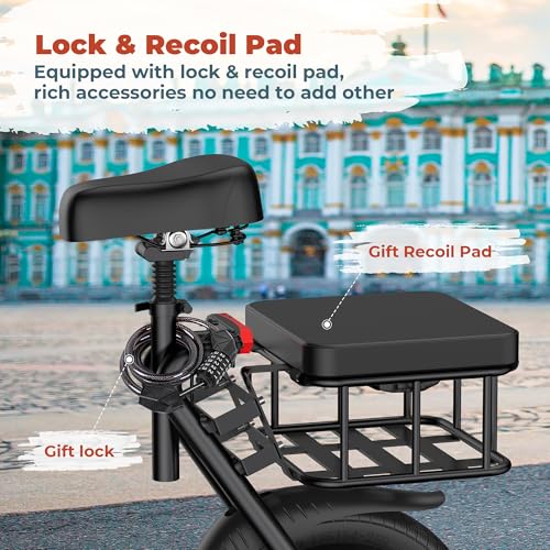 500W Electric Scooter with Seat, 14'' Tires, Foldable X31010