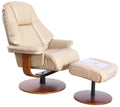 Beige and Brown Recliner Chair with Ottoman S4441