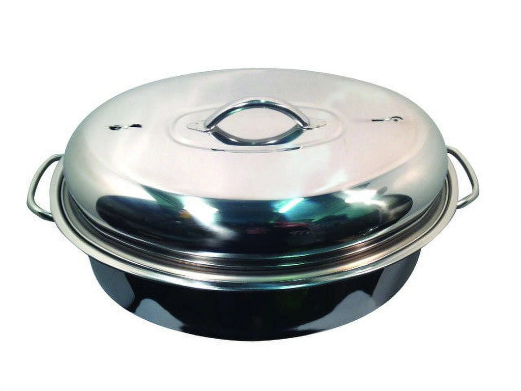 42cm Stainless Steel Oval Turkey Roaster With Rack & Lid H481