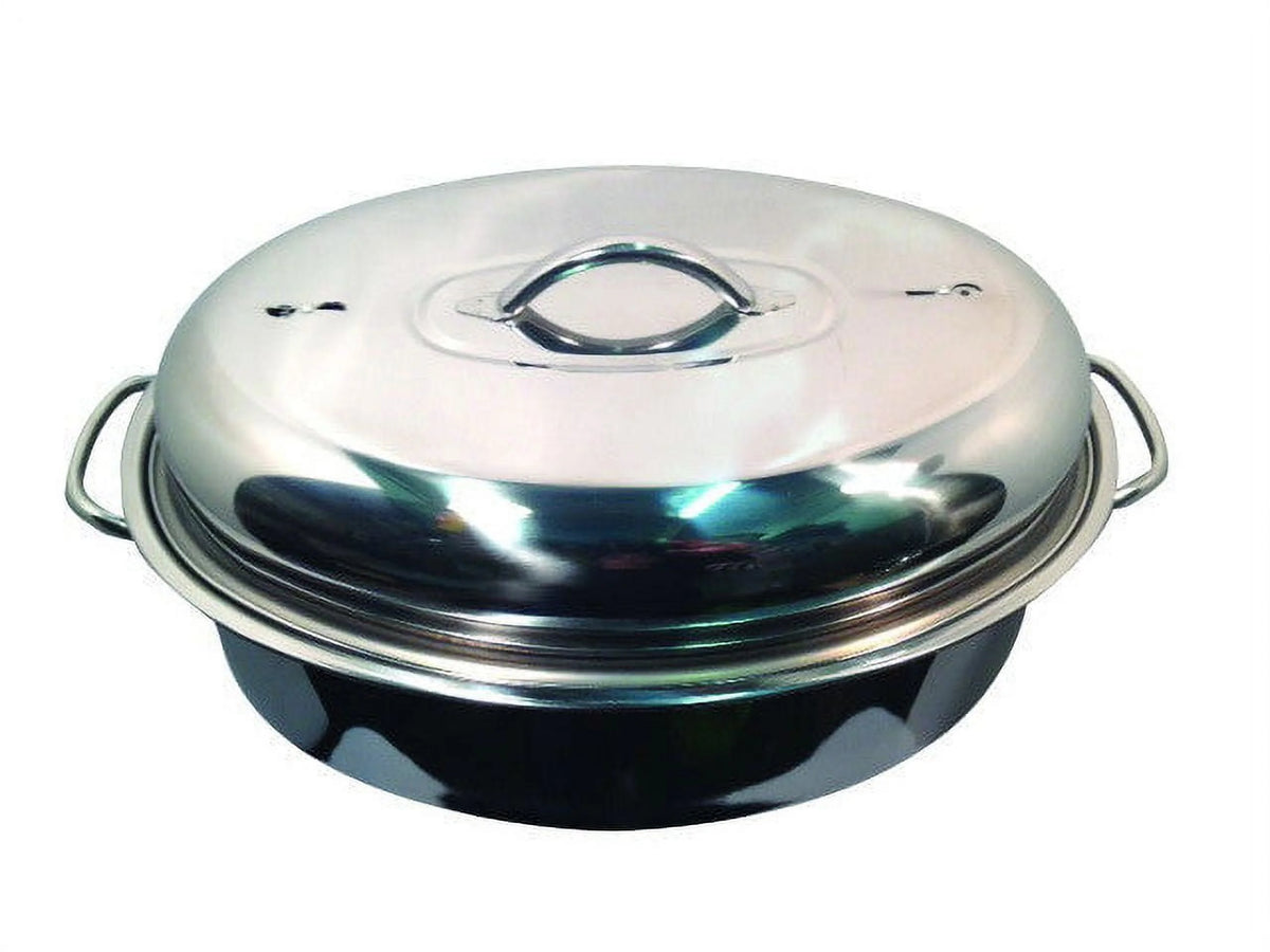 42cm Stainless Steel Oval Turkey Roaster With Rack & Lid H481