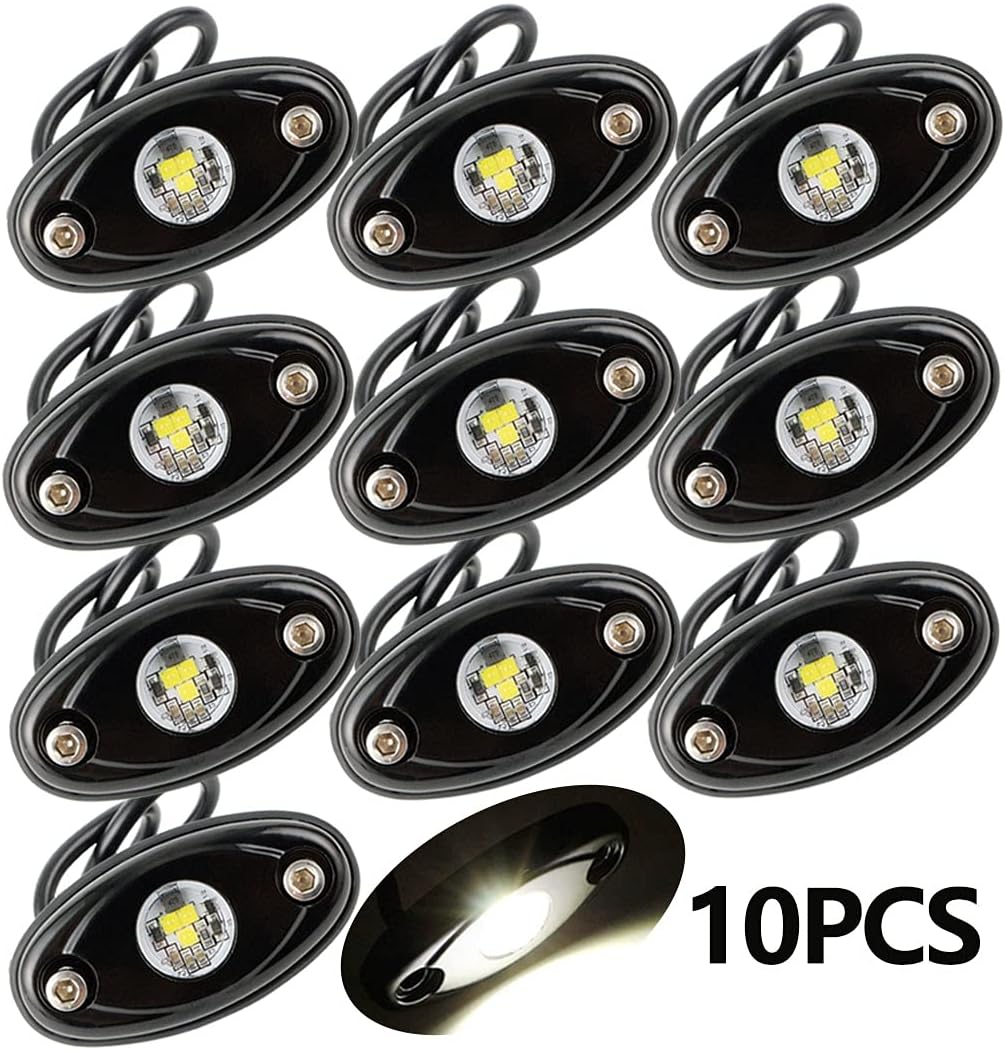 White LED Rock Lights 10PCS Waterproof C1653