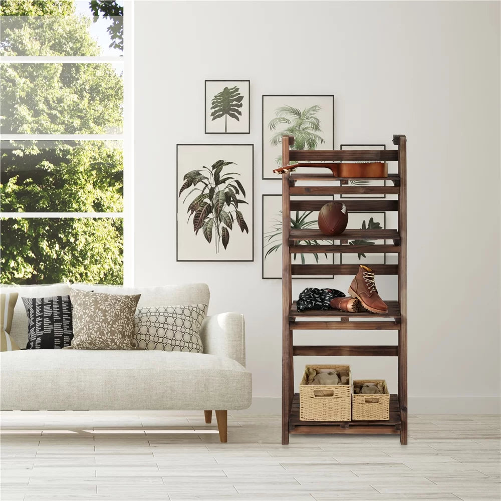 4 Tier Foldable Wooden Plant Stand Z49101