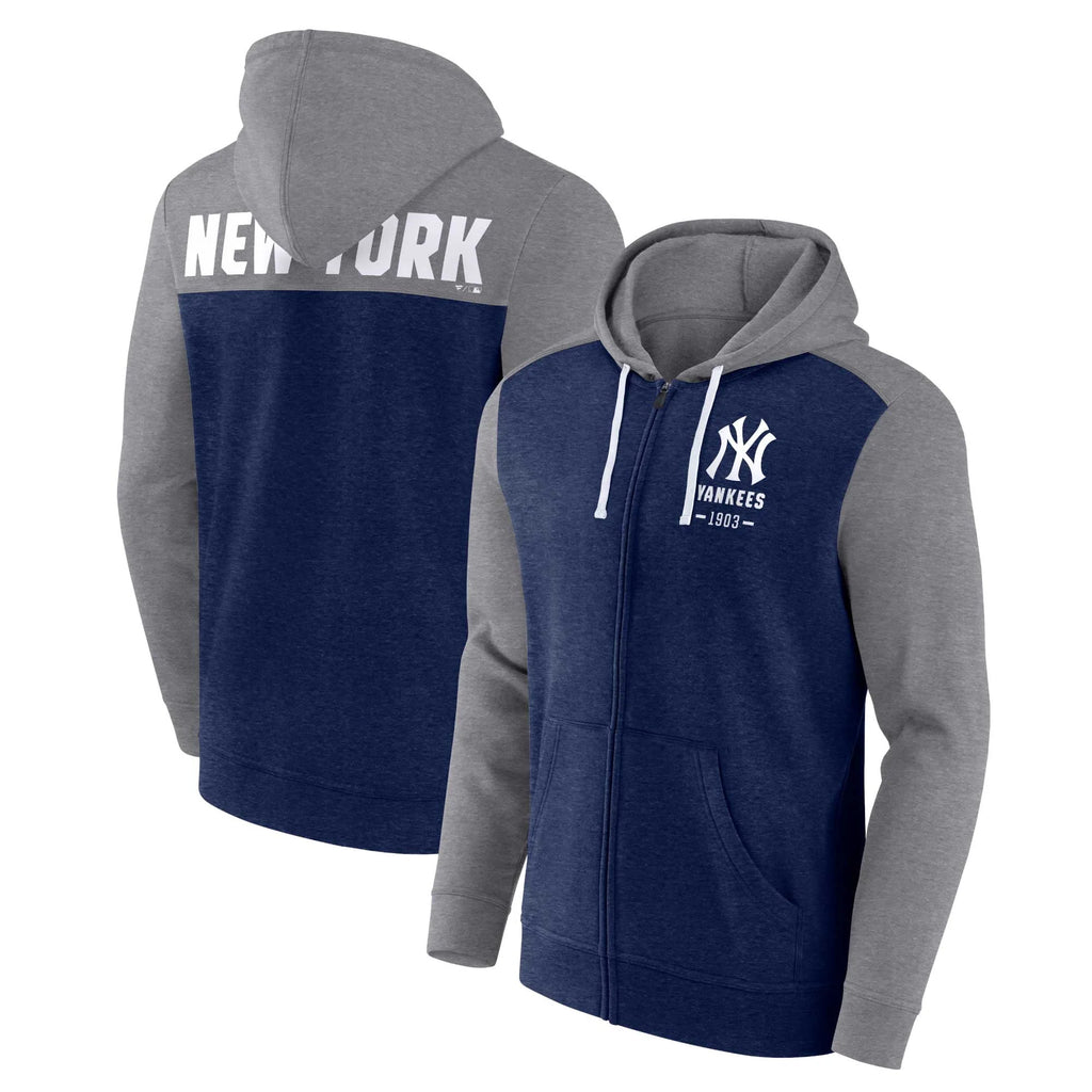 Heathered Navy Heathered Gray Full-Zip Hoodie Y991161