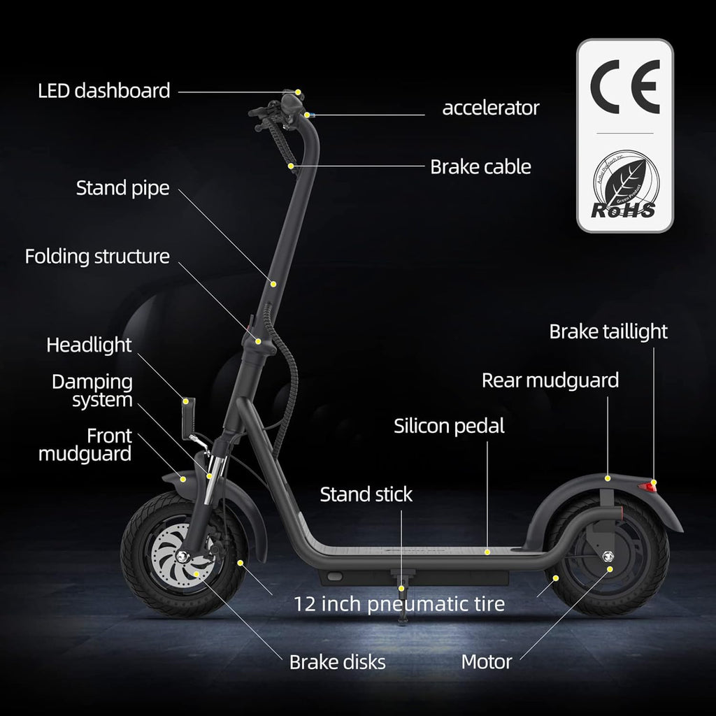 12-inch Pneumatic Tire Foldable All-Terrain Electric Scooter I4985