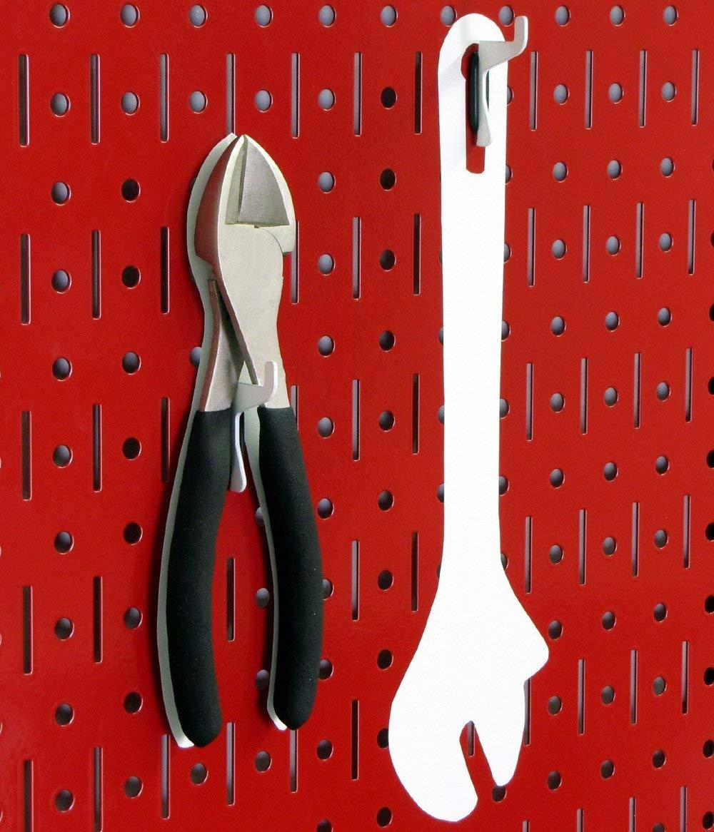 Red Metal Pegboard Tool Storage Kit with Blue Accessories C418