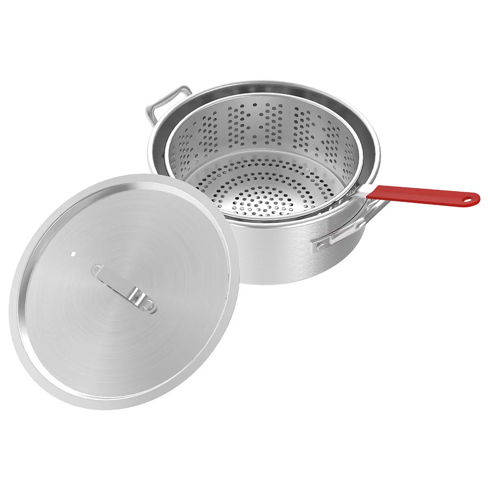 18 Qt. Aluminum Fish Fryer with Double Basket E6383