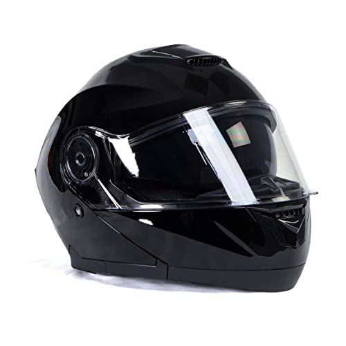 Gloss Black Modular Motorcycle Helmet with Drop Down Visor XX-Large K912605