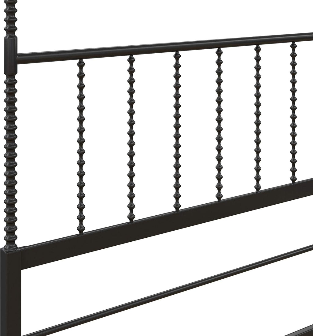 Full Size Metal Canopy Bed Frame in Black E669967