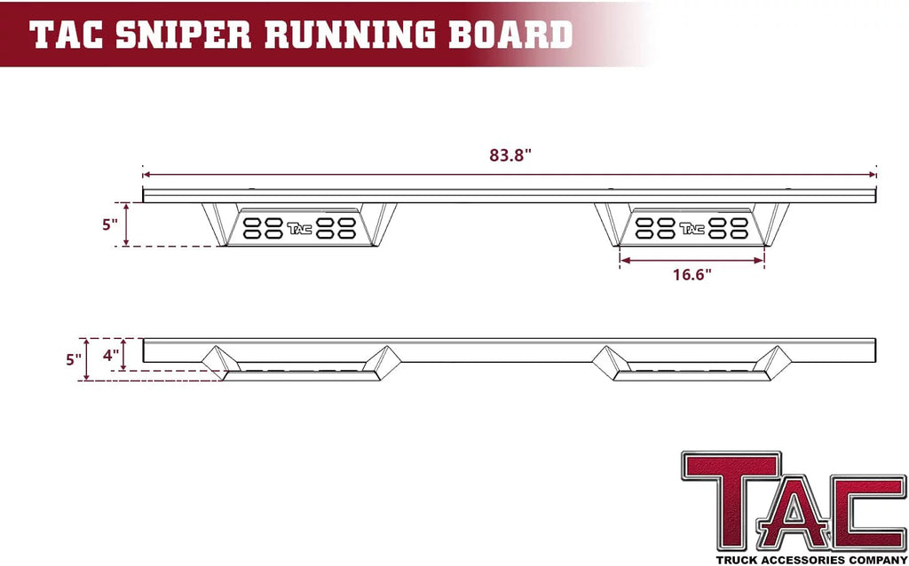 Running Boards 4" Drop Side Steps Nerf Bars 2pcs N3397