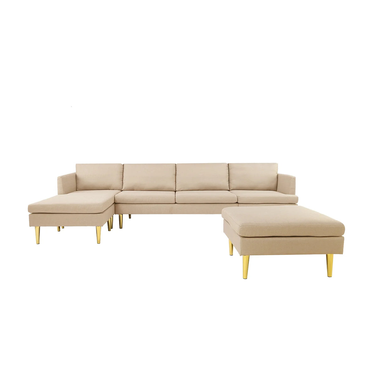 Modern Convertible Polyester Sectional Sofa with Ottoman C30458